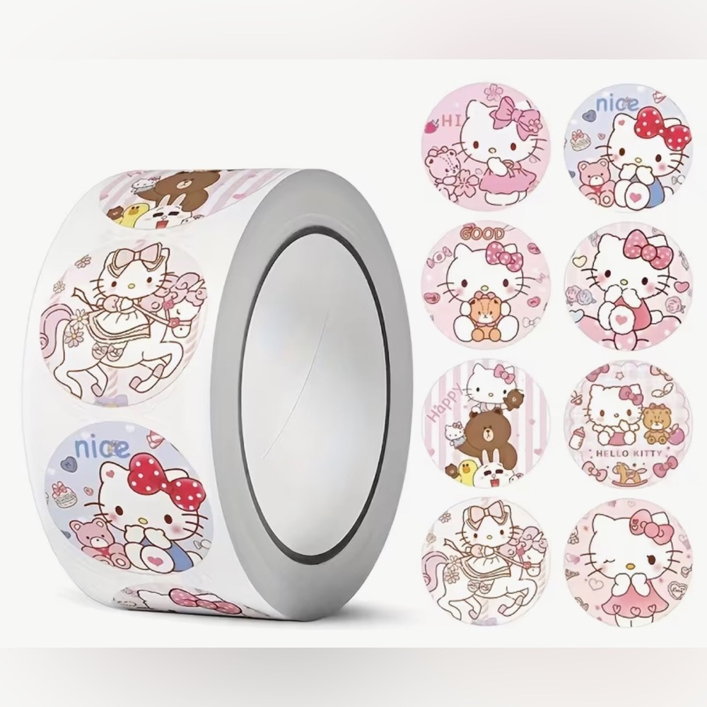 Sanrio Hello Kitty Self-Adhesive Sticker Roll of 500pcs